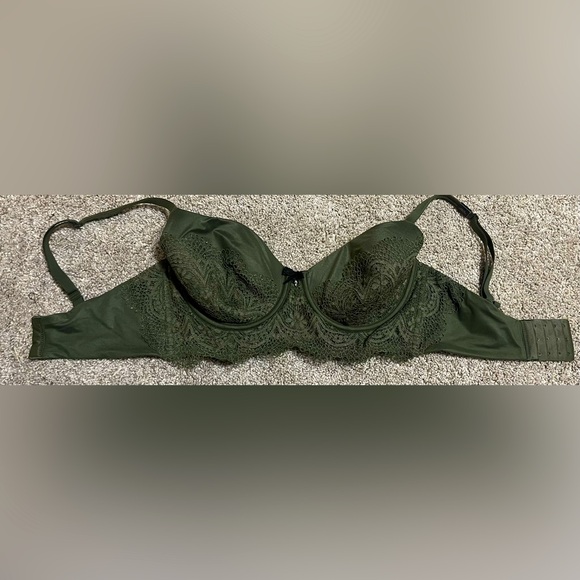 Victoria’s Secret 34DD army green lined Demi-Buste Double bra - Picture 1 of 7